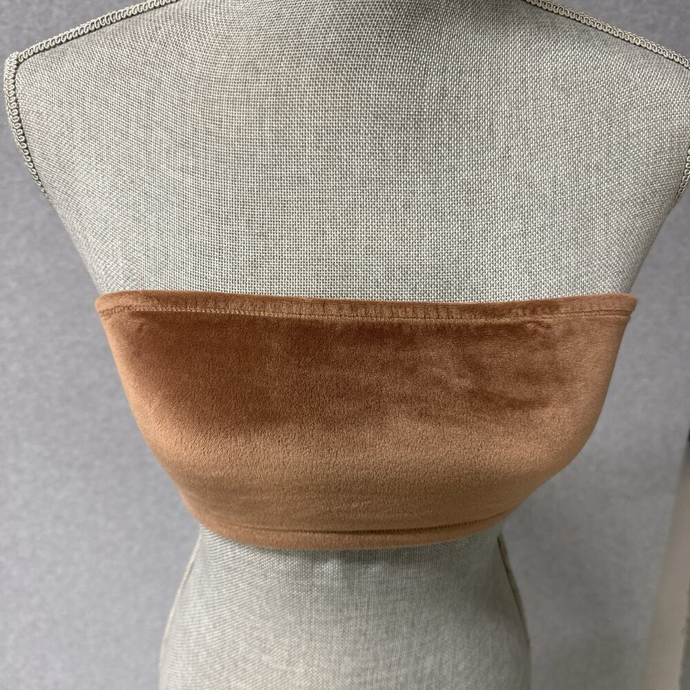 SKIMS Velour Stretch Bandeau Bralette Sienna Brown Small Strapless Lounge Top - Picture 2 of 6